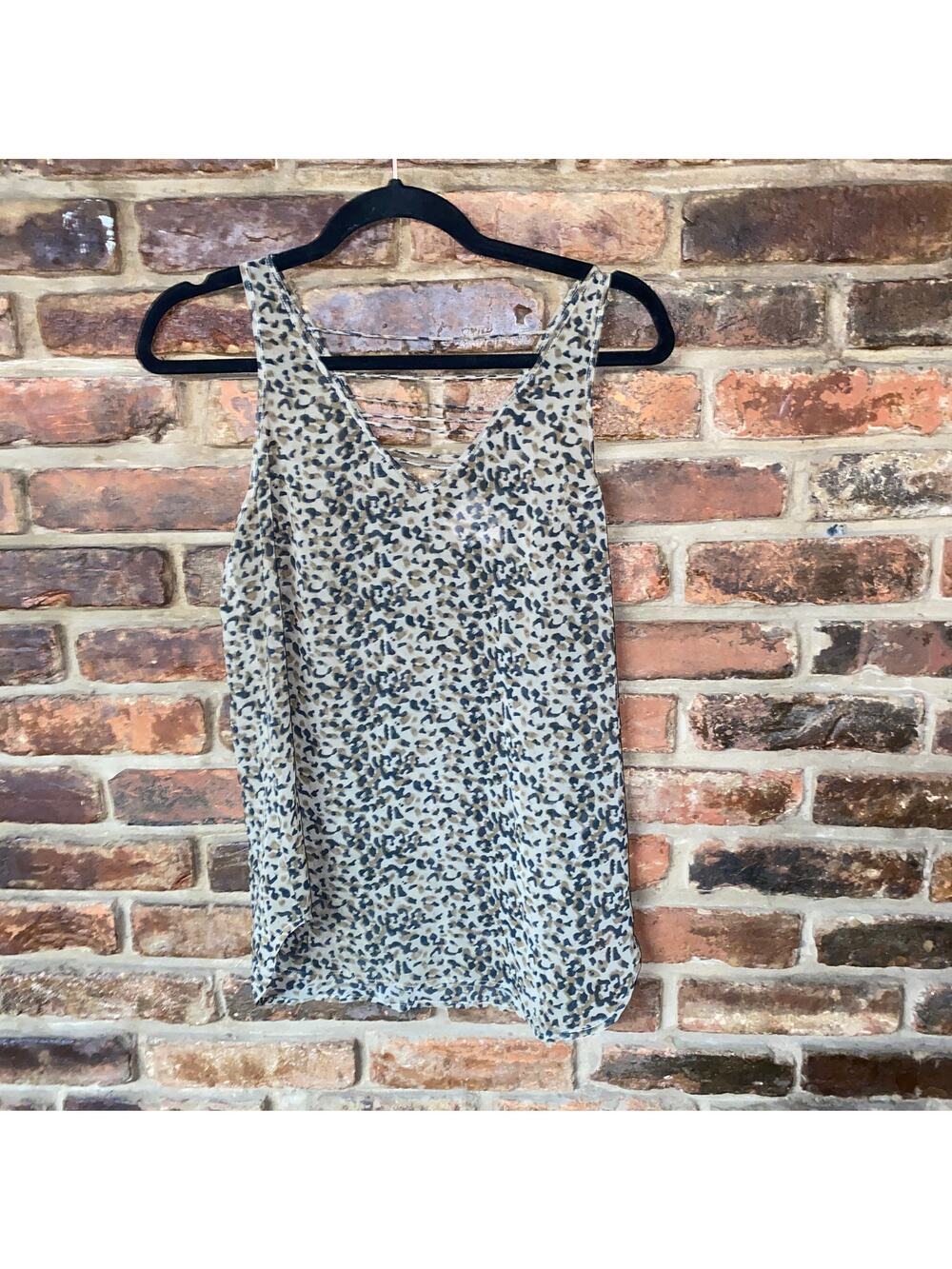 YAYA Nom De Plume Leopard Print Strappy Sleeveless Tank Top Women's Size Small
